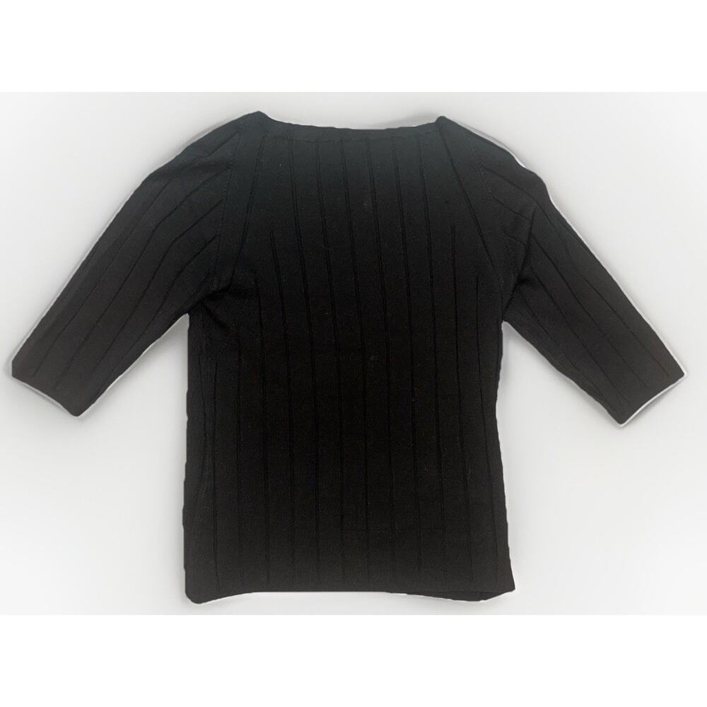 Essendi Black 78% Silk‎ Ribbed Shirt Size L Excellent Condition Vintage